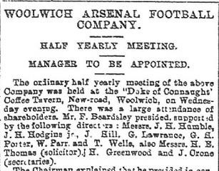 Woolwich Gazette 29 January 1897 Woolwich Arsenal Half-yearly meeting
