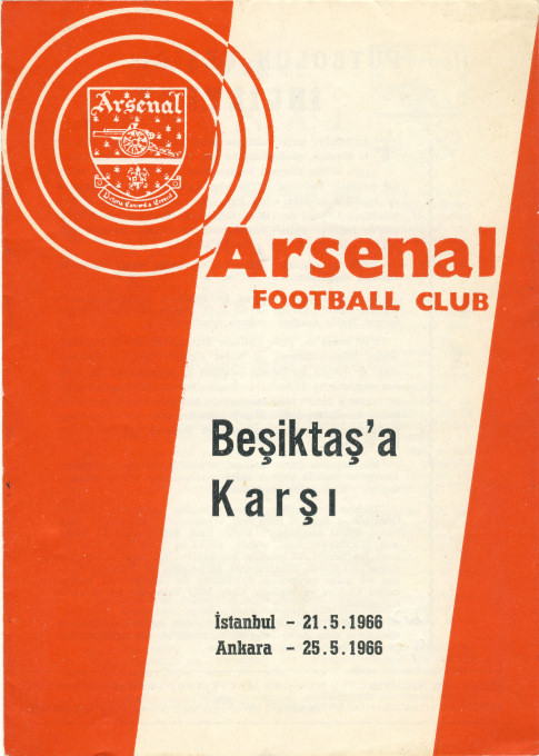 Besiktas v Arsenal programme May 1966 (Courtesy of Andrew Miller)